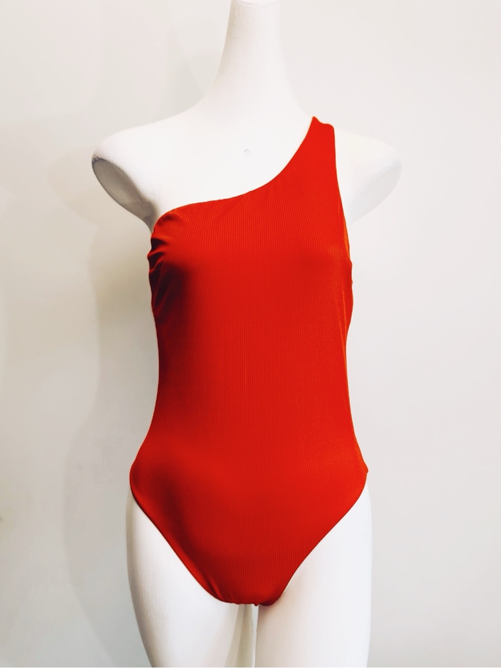Victoria’s Secret One Shoulder Ribbed One-Piece Swimsuit Red | Size M | NWOT